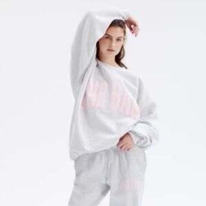 The Bar VARSITY SWEATSHIRT & SWEATPANTS LT HEATHER GREY / BLUSH